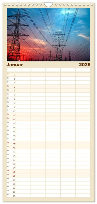 Strommasten - Wege des Stroms (CALVENDO Familienplaner 2025)