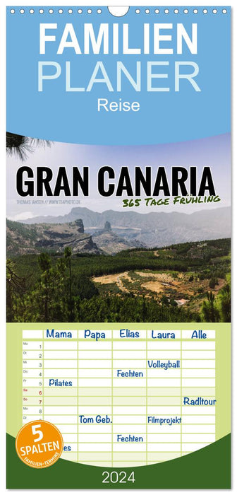 Gran Canaria - 365 Tage Frühling (CALVENDO Familienplaner 2025)