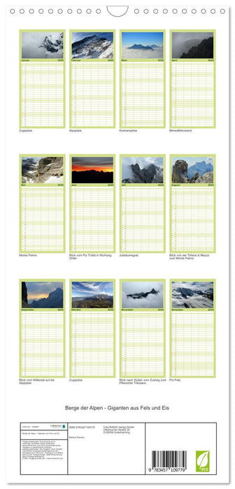 Berge der Alpen - Giganten aus Fels und Eis (CALVENDO Familienplaner 2025)
