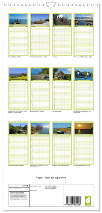 Rügen – Insel der Superlative (CALVENDO Familienplaner 2025)