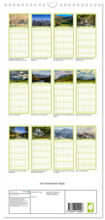 Das Oberstdorfer Allgäu (CALVENDO Familienplaner 2025)
