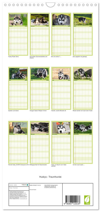 Huskys - Traumhunde (CALVENDO Familienplaner 2025)