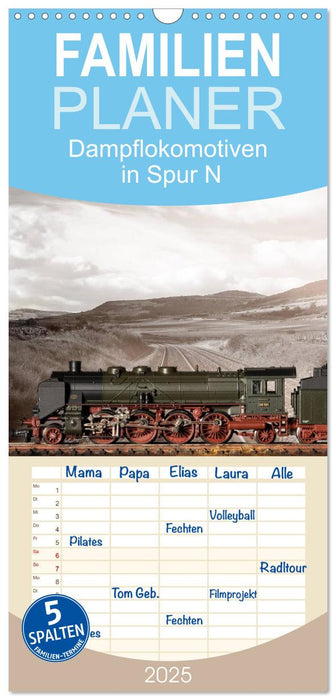 Dampflokomotiven in Spur N (CALVENDO Familienplaner 2025)
