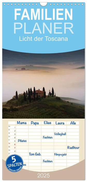 Licht der Toscana (CALVENDO Familienplaner 2025)