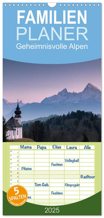 Geheimnisvolle Alpen (CALVENDO Familienplaner 2025)