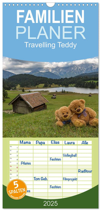 Travelling Teddy (CALVENDO Familienplaner 2025)