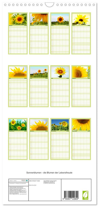 Sonnenblumen - die Blumen der Lebensfreude (CALVENDO Familienplaner 2025)