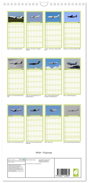 Militär - Flugzeuge (CALVENDO Familienplaner 2025)