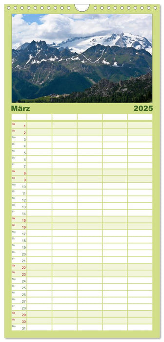 Die Dolomiten – Wanderparadies in Südtirol (CALVENDO Familienplaner 2025)