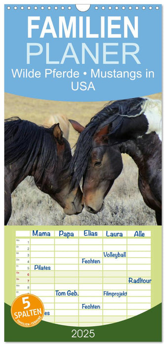 Wilde Pferde • Mustangs in USA (CALVENDO Familienplaner 2025)