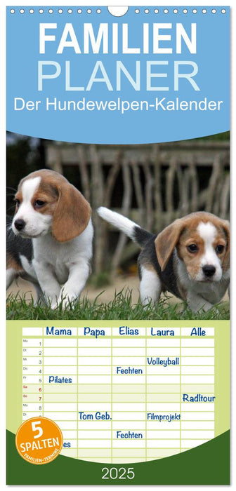 Der Hundewelpen-Geburtstagskalender (CALVENDO Familienplaner 2025)