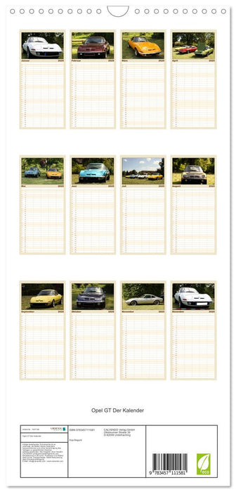 Opel GT Der Kalender (CALVENDO Familienplaner 2025)