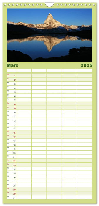 Zauber der Berge. Die Schweizer Alpen (CALVENDO Familienplaner 2025)