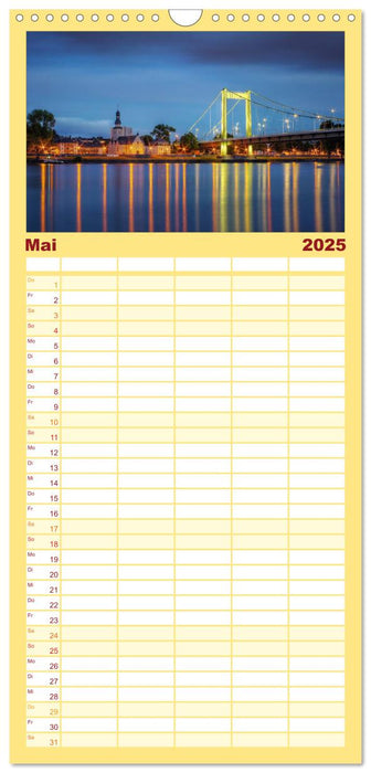 Köln dunkel bunt - Die Stadt in anderem Licht! (CALVENDO Familienplaner 2025)