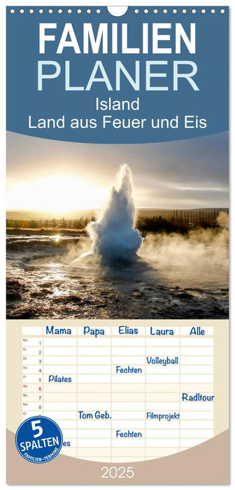 Island - Land aus Feuer und Eis (CALVENDO Familienplaner 2025)