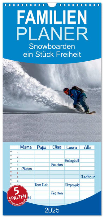 Snowboarden - ein Stück Freiheit (CALVENDO Familienplaner 2025)