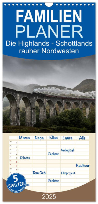 Die Highlands - Schottlands rauher Nordwesten (CALVENDO Familienplaner 2025)