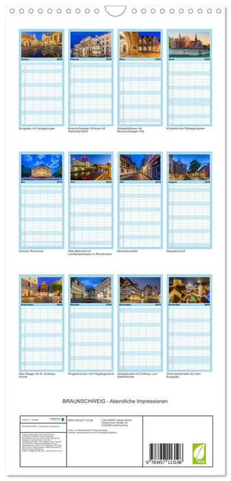 BRAUNSCHWEIG - Abendliche Impressionen (CALVENDO Familienplaner 2025)
