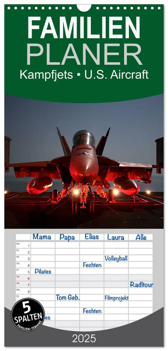 Kampfjets • U.S. Aircraft (CALVENDO Familienplaner 2025)