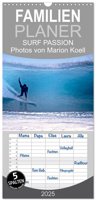 SURF PASSION 2025 Photos von Marion Koell (CALVENDO Familienplaner 2025)