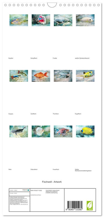 Fischwelt - Artwork (CALVENDO Familienplaner 2025)