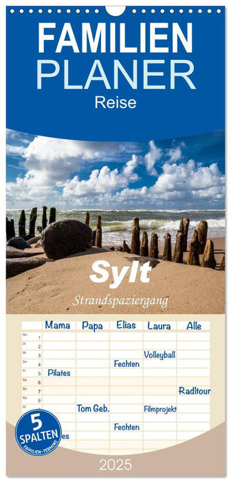 Sylt - Strandspaziergang (CALVENDO Familienplaner 2025)