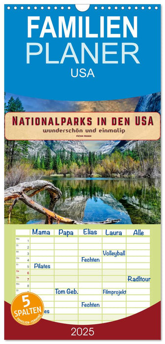 Nationalparks in den USA - wunderschön und einmalig (CALVENDO Familienplaner 2025)