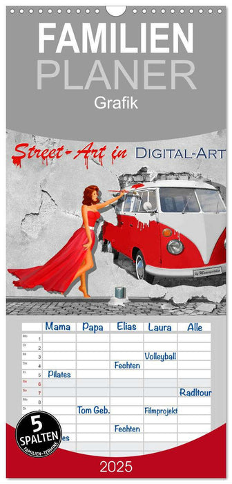 Street-Art in Digital-Art by Mausopardia (CALVENDO Familienplaner 2025)
