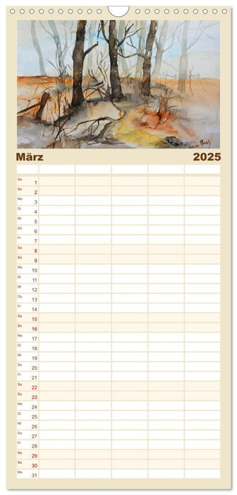 Mit Aquarellen durch das Jahr (CALVENDO Familienplaner 2025)