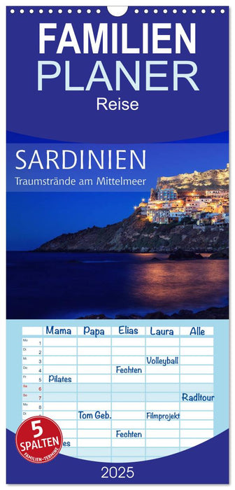 Sardinien - Traumstrände am Mittelmeer (CALVENDO Familienplaner 2025)