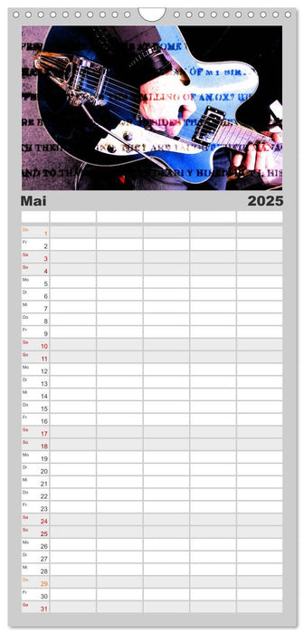 Gitarren - Grunge Style (CALVENDO Familienplaner 2025)