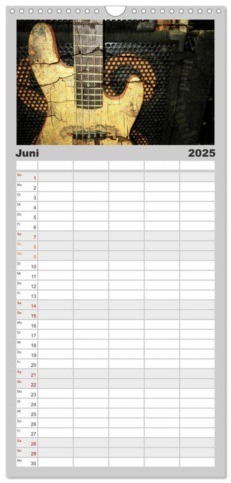 Gitarren - Grunge Style (CALVENDO Familienplaner 2025)