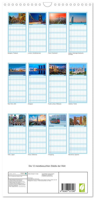 Die 12 meistbesuchten Städte der Welt (CALVENDO Familienplaner 2025)