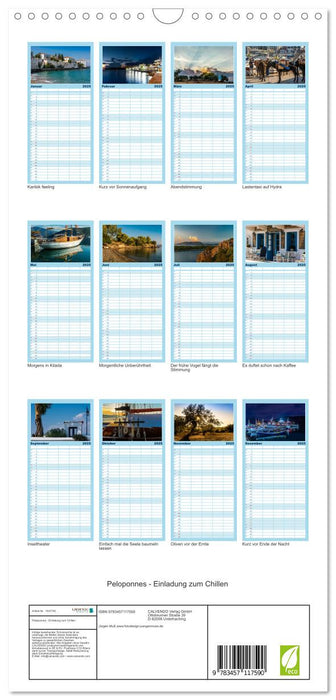 Peloponnes - Einladung zum Chillen (CALVENDO Familienplaner 2025)