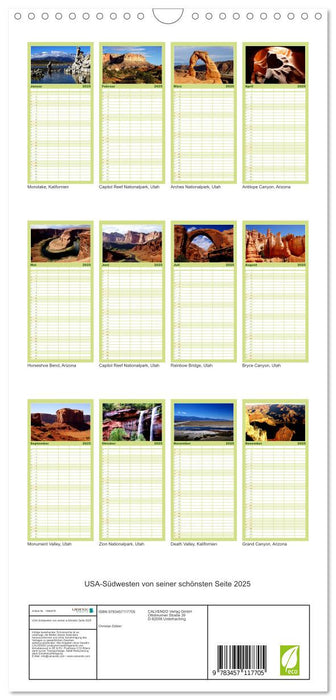 USA-Südwesten von seiner schönsten Seite 2025 (CALVENDO Familienplaner 2025)