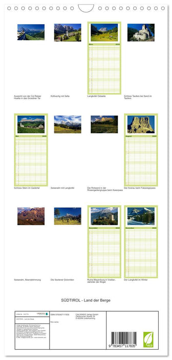 SÜDTIROL - Land der Berge (CALVENDO Familienplaner 2025)