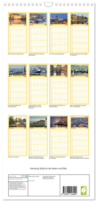 Hamburg Stadt an der Alster und Elbe (CALVENDO Familienplaner 2025)