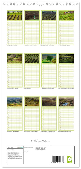Strukturen im Weinbau (CALVENDO Familienplaner 2025)