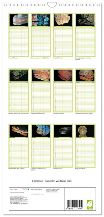 Edelsteine - Ansichten von Ulrike SSK (CALVENDO Familienplaner 2025)