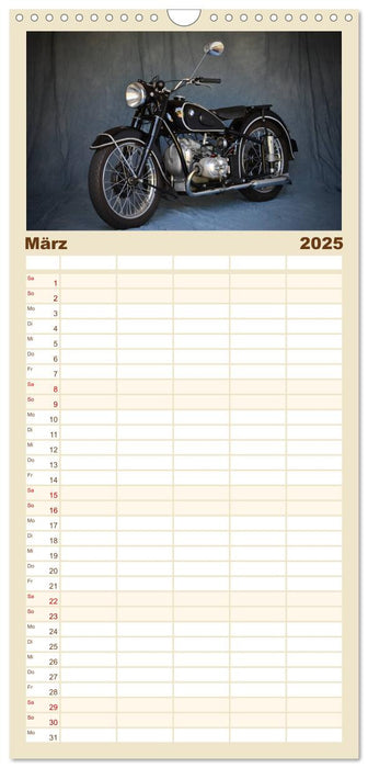 Deutsche Motorrad - Legenden - Rollende Kunstwerke aus alten Zeiten (CALVENDO Familienplaner 2025)