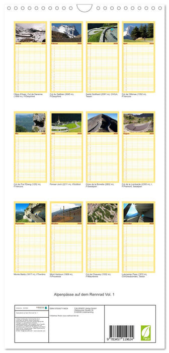 Alpenpässe auf dem Rennrad Vol. 1 (CALVENDO Familienplaner 2025)
