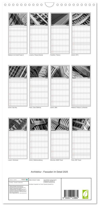 Architektur - Fassaden im Detail 2025 (CALVENDO Familienplaner 2025)