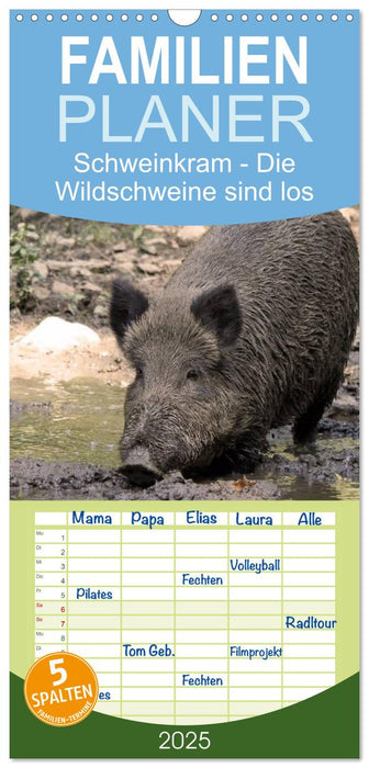 Schweinkram - Die Wildschweine sind los (CALVENDO Familienplaner 2025)