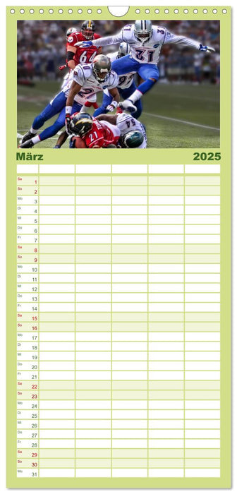 American Football - Taktik und Athletik (CALVENDO Familienplaner 2025)