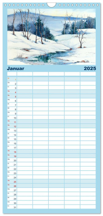 Jahreszeiten Aquarelle (CALVENDO Familienplaner 2025)