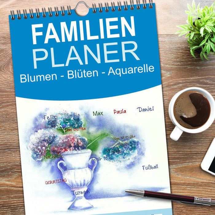 Blumen Blüten Aquarelle (CALVENDO Familienplaner 2025)