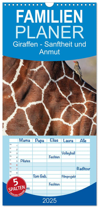 Giraffen - Sanftheit und Anmut (CALVENDO Familienplaner 2025)