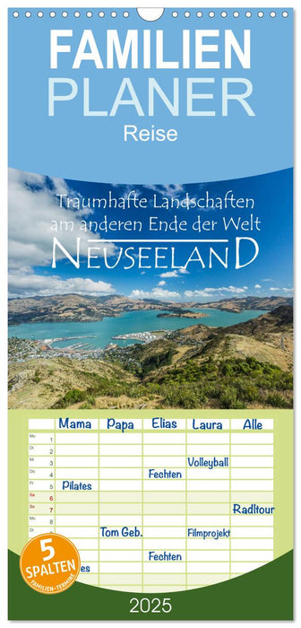 Neuseeland - Traumhafte Landschaften am anderen Ende der Welt (CALVENDO Familienplaner 2025)