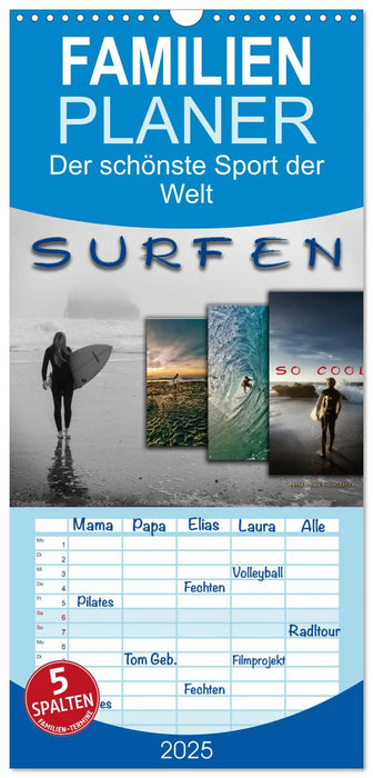 Surfen - so cool (CALVENDO Familienplaner 2025)