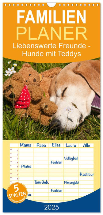 Liebenswerte Freunde - Hunde mit Teddys (CALVENDO Familienplaner 2025)